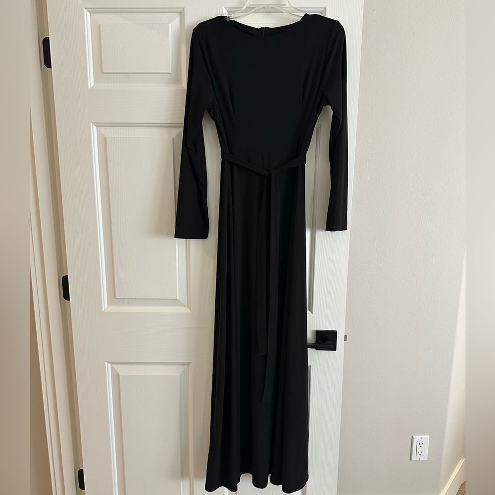 Elegant Black Long Sleeve Maxi Dress, Like New